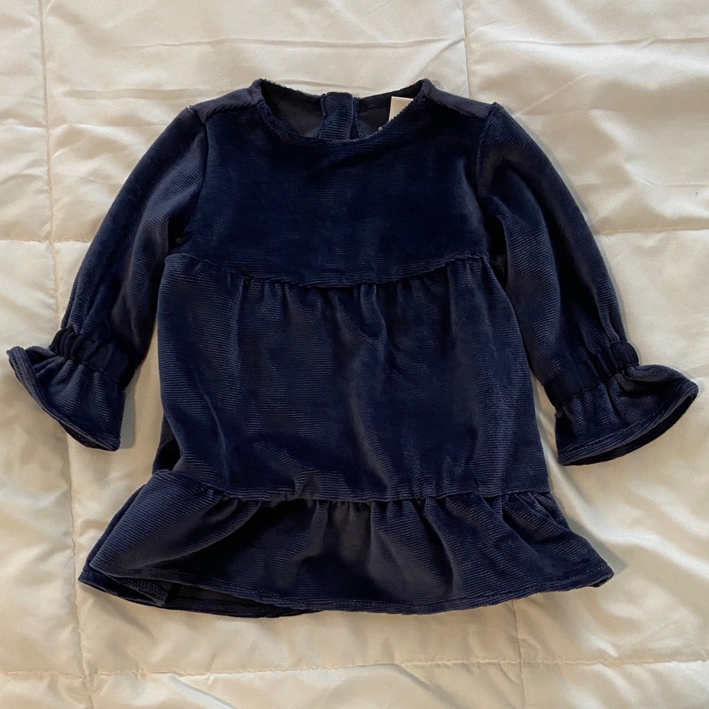 Amazon Essentiaks x Sofia Grange baby girl long sleeve navy dress